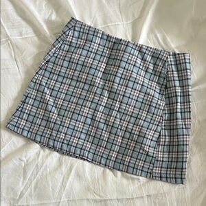 Blue Plaid Mini Skirt
